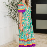 Wildflower Wish Gathered Tier Dress in Mint