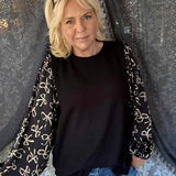Frills and Bows Nights Top - BLACK