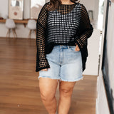 Ask Anyway Fishnet Sweater