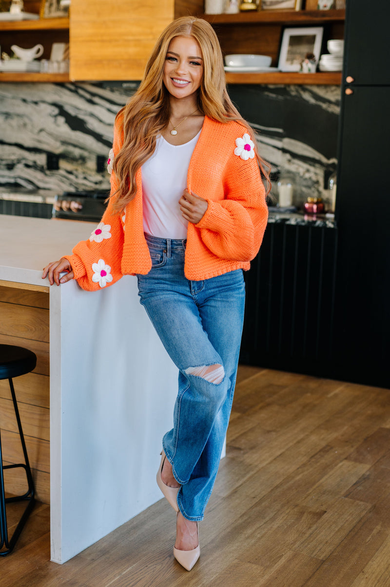 Bright Flower Child Floral Cardigan