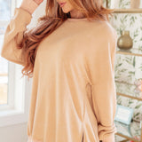 No Plain Jane Oversized Sweatshirt in Khaki